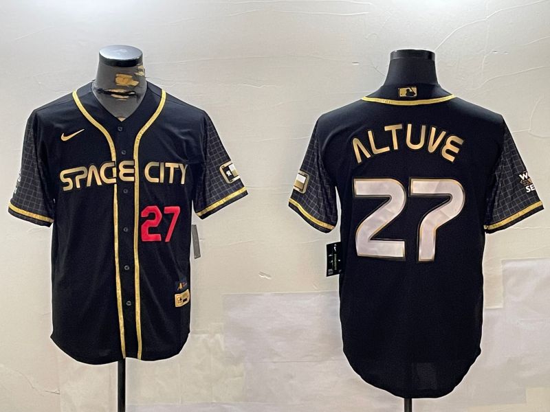 Men Houston Astros #27 Altuve Black Gold 2024 Nike Game MLB Jersey style 2->philadelphia eagles->NFL Jersey